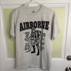 (1941) Soffe Light Gray Airborne Graphic Tee, Size: Medium